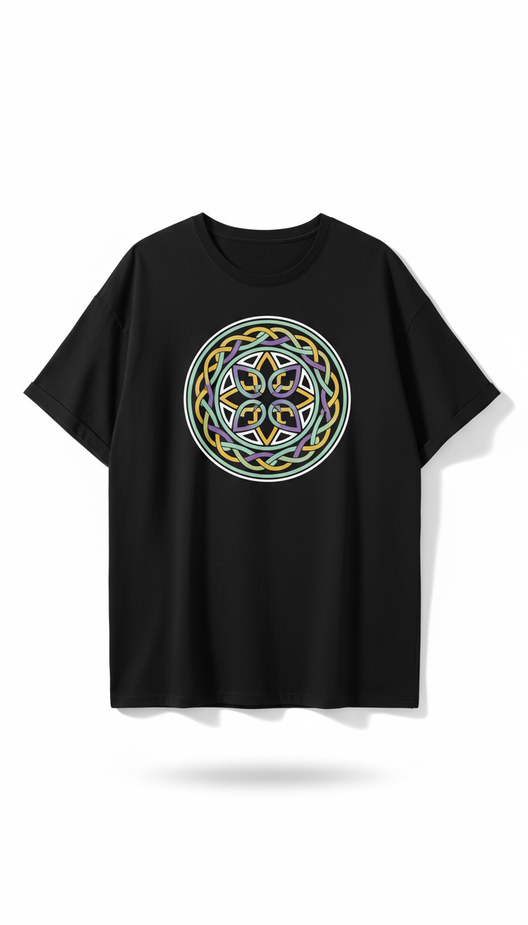 Graphic Tee With Color Block Sleeve