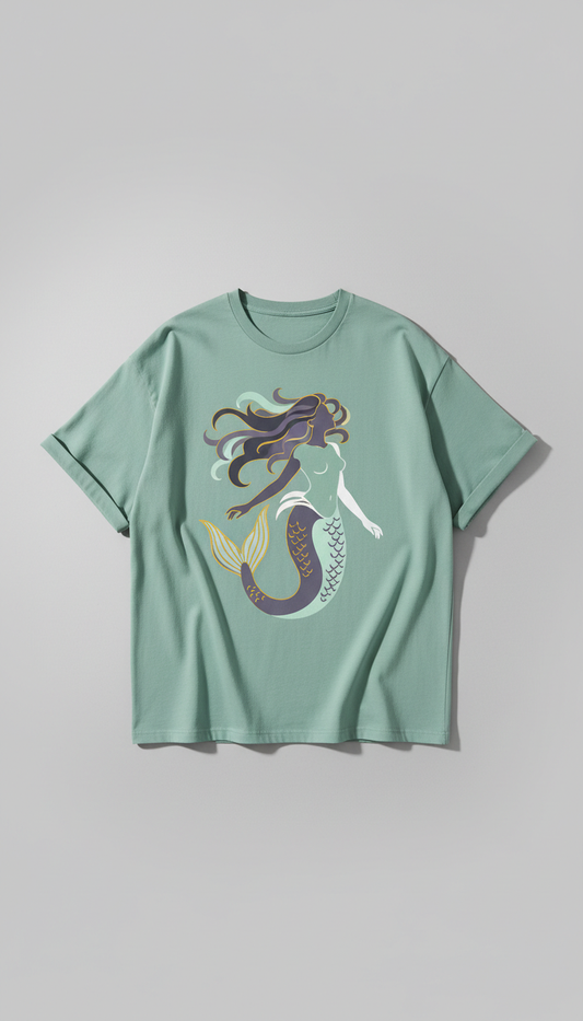 Oversized Tee With Siren Glyph