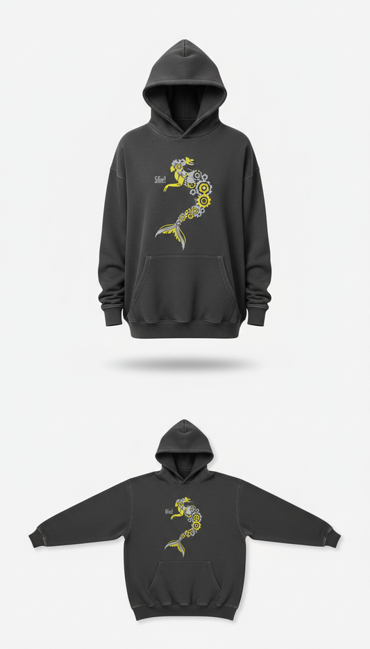 Heavyweight Hoodie Blackout Print