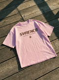 SYRENCO Desire For The Unknown Tee Pink — front graphic, flat lay